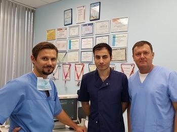 Флебологи "МИФЦ" доктором Секинаевым В.Ф. (Калуга) после проведенной лазерной операции