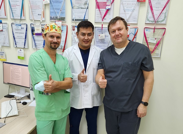 Phlebologist Zhorobaev from Osh with Semenov and Raskin after the master class