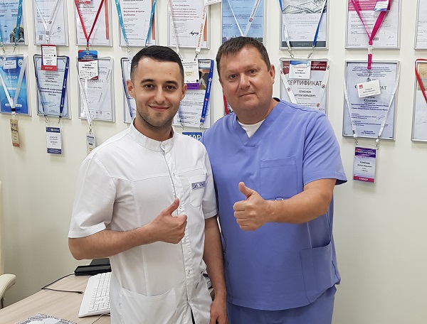 Хирург флеболог Кадыров Х.Х. из Ташкента с Семеновым А.Ю. после мастер-класса