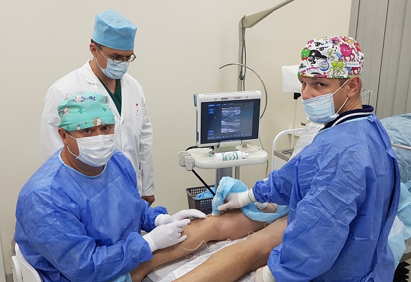 Semyonov A.Y. and Tukhar G.V. in the MIFC operating room at a master class